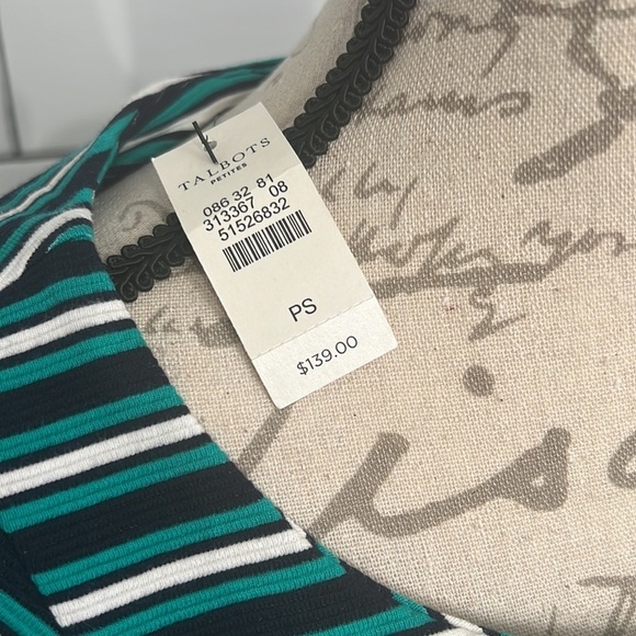 Talbots FIT & FLARE DRESS-STRIPE Petite Small - Picture 6 of 8